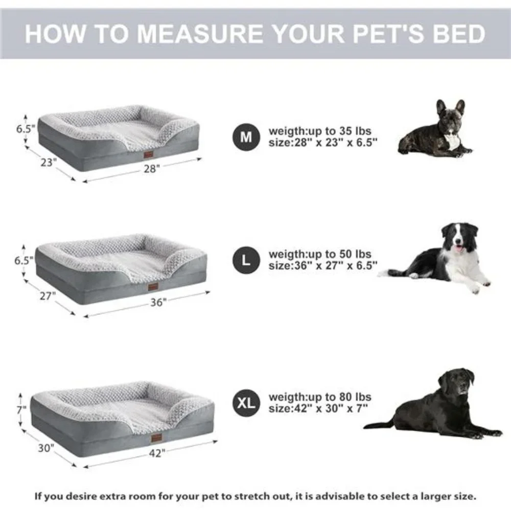 Orthopedic Large Dog Bed, Sofa Dog Bed for Large Dogs. Waterproof Dog Couch Bed
